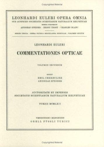Tapa de Commentationes opticae 2nd part