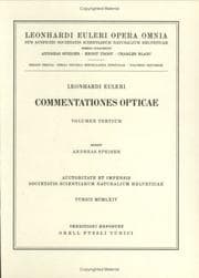 Tapa de Commentationes opticae 3rd part