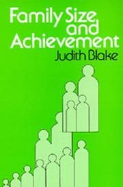 Tapa de Family Size and Achievement (Studies in Demography, No 3)