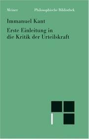Tapa de Philosophische Bibliothek, Bd.39b, Erste Einleitung in die Kritik der Urteilskraft