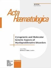 Tapa de Cytogenetic and Molecular Genetic Aspects of Myeloproliferative Disorders (Acta Haematologica)