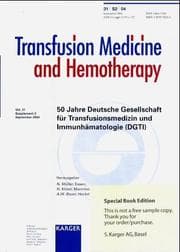 Tapa de 50 Jahre Deutsche Gesellschaft Für Transfusionsmedizin und Immunhämatologie (DGTI)