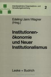 Tapa de Institutionenökonomie und Neuer Institutionalismus
