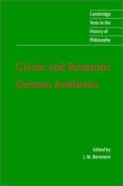 Tapa de Classic and Romantic German Aesthetics (Cambridge Texts in the History of Philosophy)