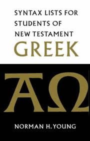 Tapa de Syntax Lists for Students of New Testament Greek