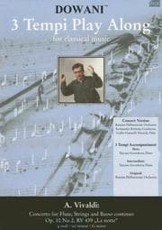 Tapa de Concerto for Flute, Strings and Basso Continuo Op. 10 No 2, RV 439 "La Notte" in G minor (3 Tempi Play Along)
