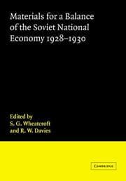 Tapa de Materials for a Balance of the Soviet National Economy, 1928-1930