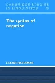 Tapa de The Syntax of Negation (Cambridge Studies in Linguistics)