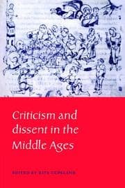 Tapa de Criticism and Dissent in the Middle Ages