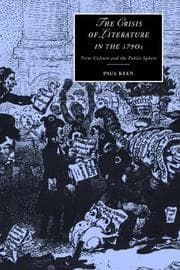 Tapa de The crisis of literature in the 1790s