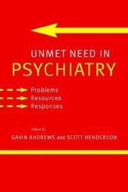 Tapa de Unmet Need in Psychiatry
