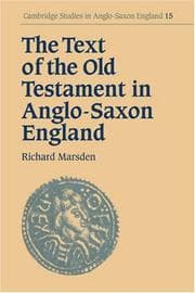Tapa de The Text of the Old Testament in Anglo-Saxon England (Cambridge Studies in Anglo-Saxon England)