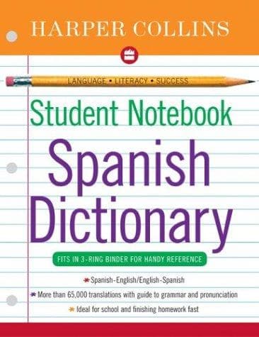 Tapa de HarperCollins Student Notebook Spanish Dictionary