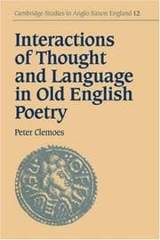 Tapa de Interactions of Thought and Language in Old English Poetry (Cambridge Studies in Anglo-Saxon England)