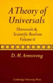 Tapa de A Theory of Universals