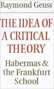 Tapa de The Idea of a Critical Theory
