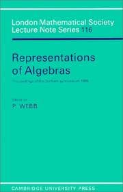 Tapa de Representations of algebras