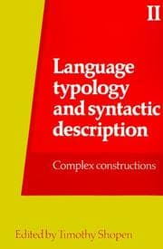 Tapa de Language Typology and Syntactic Description,Volume II