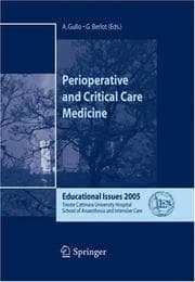 Tapa de Perioperative and critical care medicine