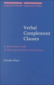 Tapa de Verbal Complement Clauses (Linguistik Artuell/Linguistics Today)