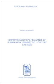 Tapa de Biopharmaceutical Relevance of Human Nasal Primary Cell Culture Systems