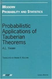 Tapa de Probabilistic Applications of Tauberian Theorems (Modern Probability and Statistics)
