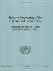 Tapa de Index to Proceedings of the Economic and Social Council 2003