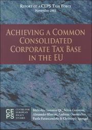 Tapa de Achieving a Common Consolidated Corporate Tax Base in the EU