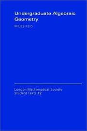 Tapa de Undergraduate algebraic geometry