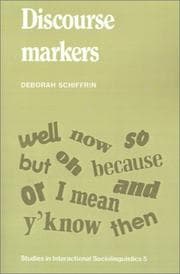 Tapa de Discourse Markers (Studies in Interactional Sociolinguistics)