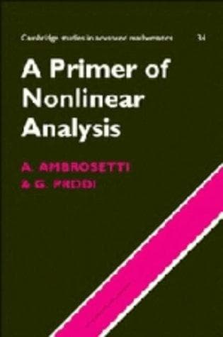 Tapa de A primer of nonlinear analysis