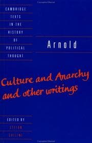 Tapa de Culture and anarchy and other writings