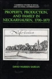 Tapa de Property, Production, and Family in Neckarhausen, 17001870 (Cambridge Studies in Social and Cultural Anthropology)