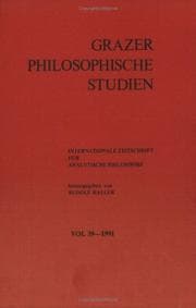 Tapa de Grazer Philosophische Studien, 1991