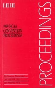 Tapa de 1999 Ncaa Convention Proceedings