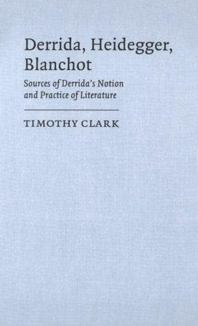 Tapa de Derrida, Heidegger, Blanchot