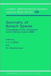 Tapa de Geometry of Banach spaces