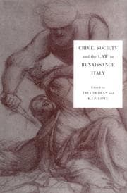 Tapa de Crime, society, and the law in Renaissance Italy