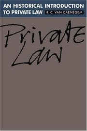 Tapa de An historical introduction to private law