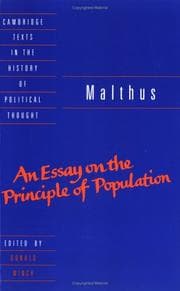 Tapa de An essay on the principle of population, or, A view of its past and present effects on human happiness