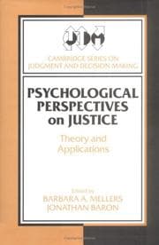 Tapa de Psychological perspectives on justice