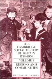 Tapa de The Cambridge social history of Britain 1750-1950