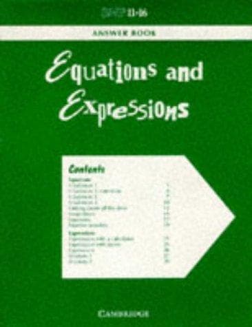 Tapa de Equations and Expressions Answer Book