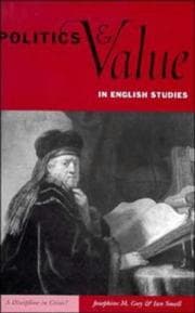 Tapa de Politics and value in English studies