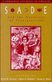 Tapa de Sade and the Narrative of Transgression (Cambridge Studies in French)