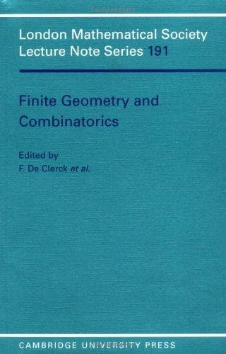 Tapa de Finite geometry and combinatorics