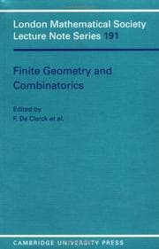 Tapa de Finite geometry and combinatorics