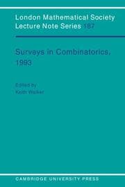 Tapa de Surveys in Combinatorics, 1993