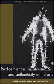 Tapa de Performance and authenticity in the arts