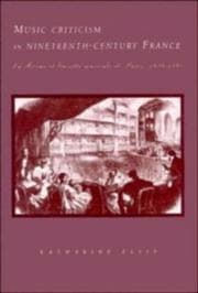 Tapa de Music criticism in nineteenth-century France